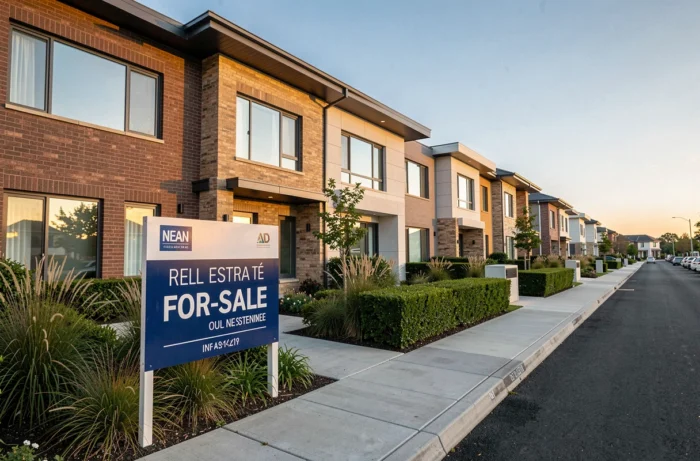 Nouveau quartier résidentiel avec maisons contemporaines à vendre illustrant les tendances immobilières 2024